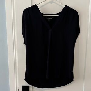 Banana Republic Black Short Sleeve V-Neck Top